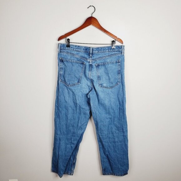 Banana Republic Midrise Loose Stovepipe Wide Leg Button Fly Baggy Jeans 31 - Picture 5 of 14